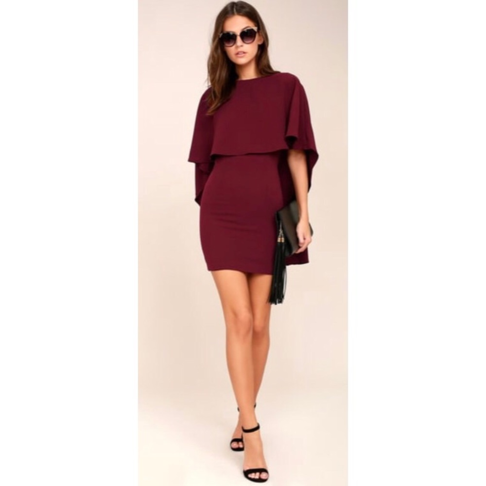 Burgundy backless dress